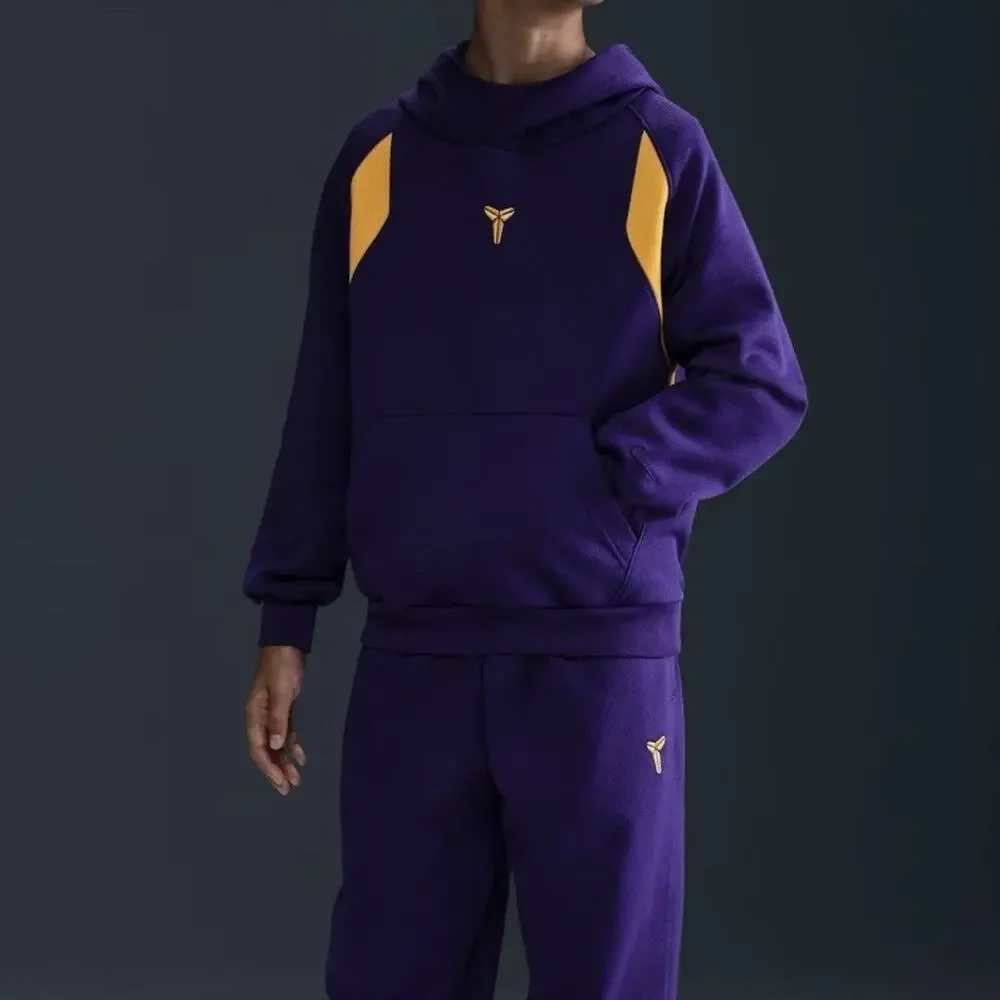Nike Kobe Hoodie Size Medium Big Kids Court Purple Gold Therma Fit Pullover $52